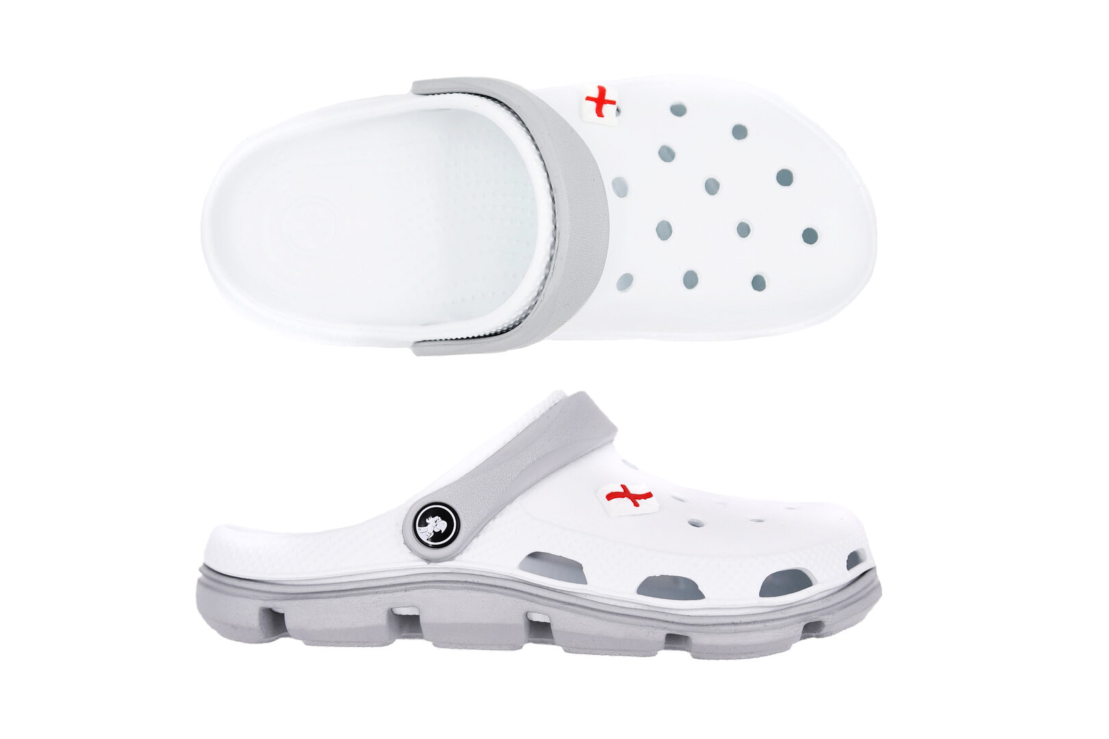 SANDÁLE CLOGS M WHITE/GREY