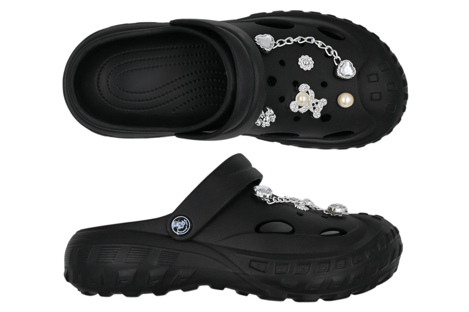 SANDÁLE CLOGS W BLACK/TEDDY BEAR