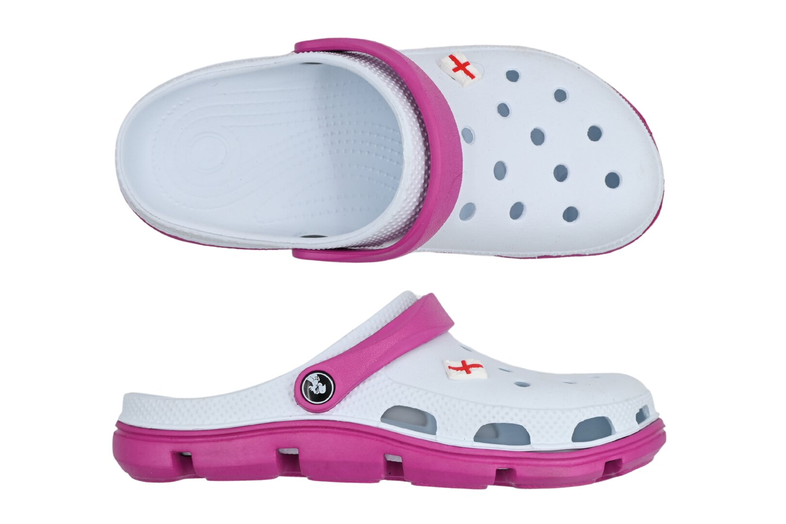 SANDÁLE CLOGS W WHITE/FUSHIA